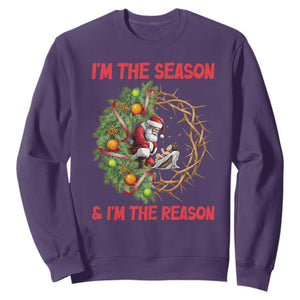 Santa Christmas Sweatshirt Baby Jesus Christian Xmas TS14 Purple Print Your Wear