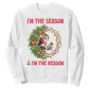 Santa Christmas Sweatshirt Baby Jesus Christian Xmas TS14 White Print Your Wear