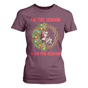 Santa Christmas T Shirt For Women Baby Jesus Christian Xmas TS14 Maroon Print Your Wear