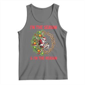 Santa Christmas Tank Top Baby Jesus Christian Xmas TS14 Black Heather Print Your Wear