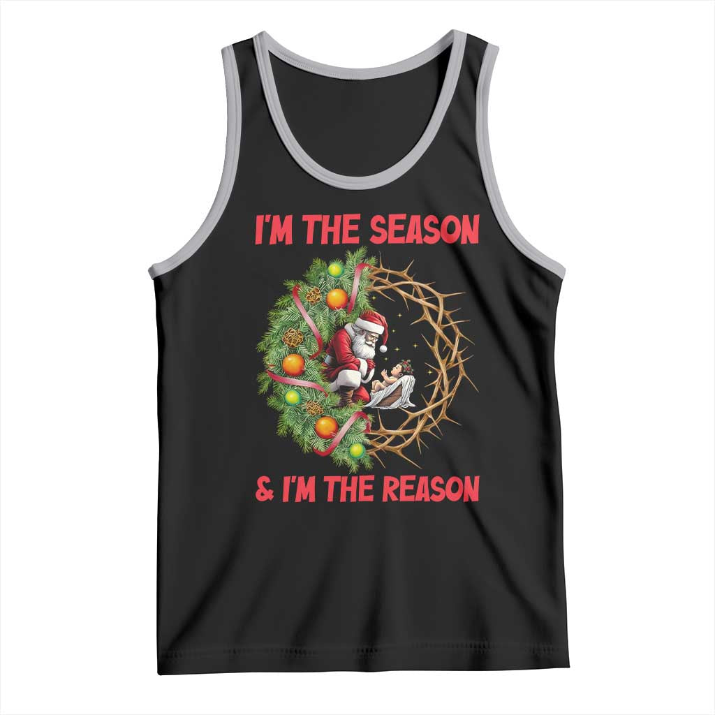 Santa Christmas Tank Top Baby Jesus Christian Xmas TS14 Black Athletic Heather Print Your Wear