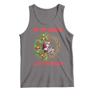 Santa Christmas Tank Top Baby Jesus Christian Xmas TS14 Deep Heather Print Your Wear