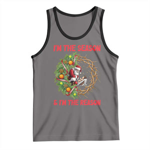 Santa Christmas Tank Top Baby Jesus Christian Xmas TS14 Deep Heather Black Print Your Wear
