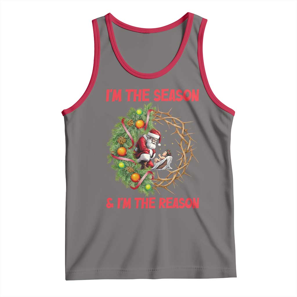Santa Christmas Tank Top Baby Jesus Christian Xmas TS14 Deep Heather Red Print Your Wear
