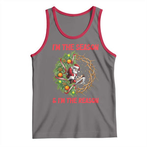 Santa Christmas Tank Top Baby Jesus Christian Xmas TS14 Deep Heather Red Print Your Wear