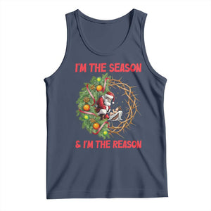 Santa Christmas Tank Top Baby Jesus Christian Xmas TS14 Navy Print Your Wear