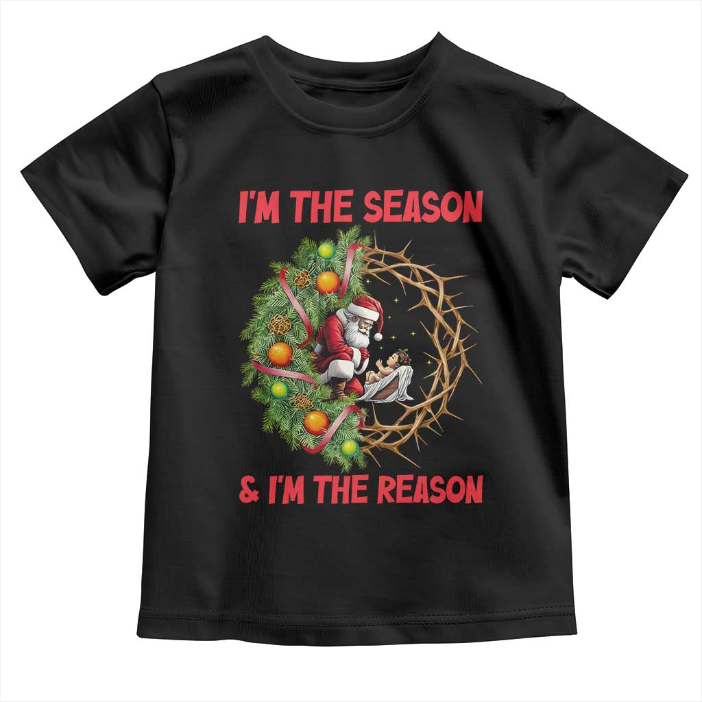 Santa Christmas Toddler T Shirt Baby Jesus Christian Xmas TS14 Black Print Your Wear