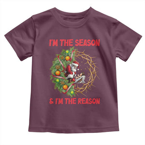 Santa Christmas Toddler T Shirt Baby Jesus Christian Xmas TS14 Maroon Print Your Wear