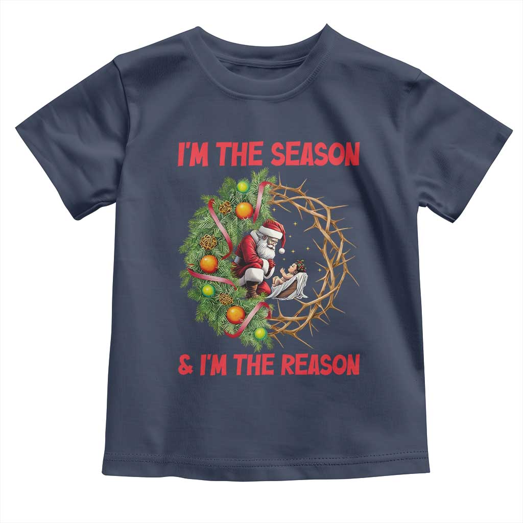 Santa Christmas Toddler T Shirt Baby Jesus Christian Xmas TS14 Navy Print Your Wear
