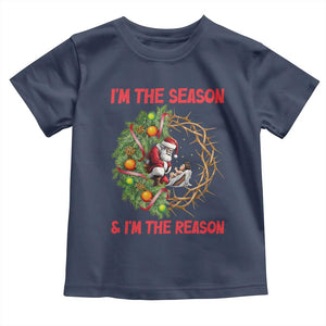 Santa Christmas Toddler T Shirt Baby Jesus Christian Xmas TS14 Navy Print Your Wear