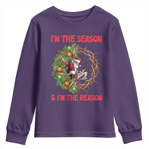 Santa Christmas Youth Sweatshirt Baby Jesus Christian Xmas TS14 Purple Print Your Wear