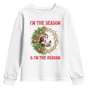 Santa Christmas Youth Sweatshirt Baby Jesus Christian Xmas TS14 White Print Your Wear