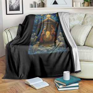 Jesus Christmas Throw Blanket Starry Night Nativity Scene Xmas TS14 Print Your Wear