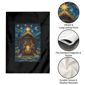 Jesus Christmas Garden Flag Starry Night Nativity Scene Xmas TS14 Print Your Wear
