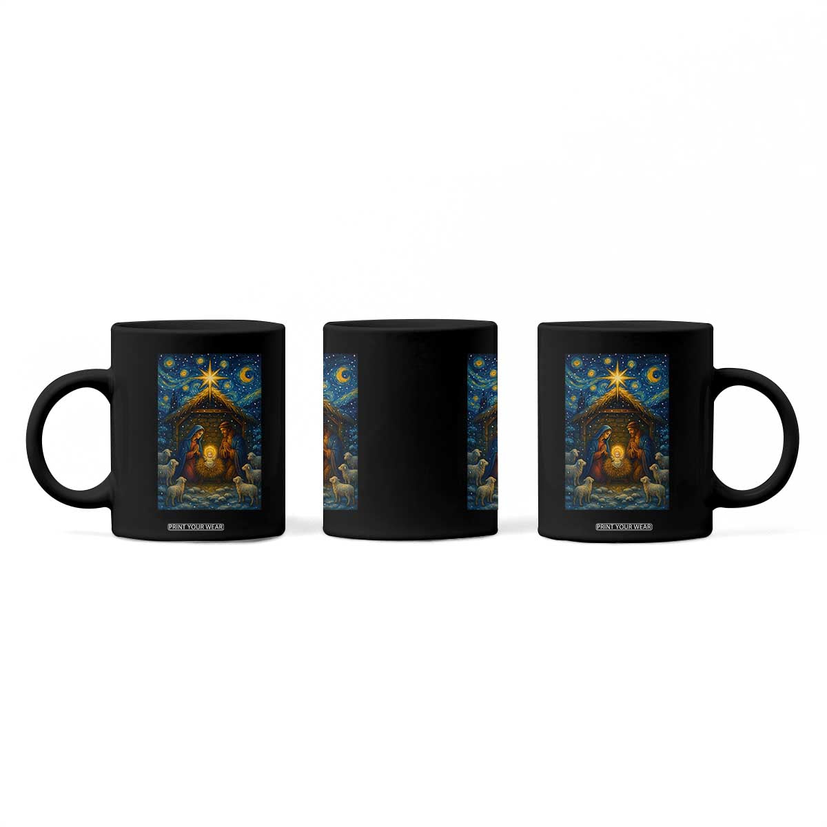 Jesus Christmas Coffee Mug Starry Night Nativity Scene Xmas TS14 Print Your Wear