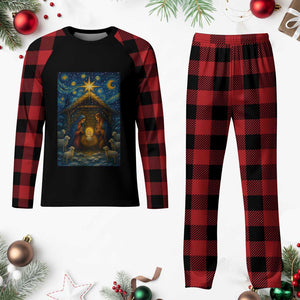 Jesus Christmas Plaid Pajama Set Starry Night Nativity Scene Xmas TS14 Buffalo Plaid Print Your Wear