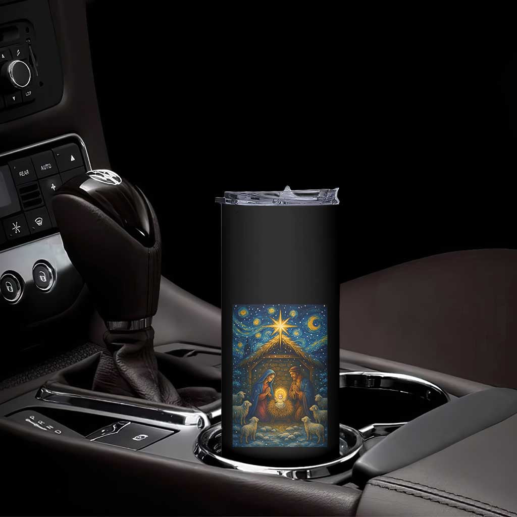 Jesus Christmas Skinny Tumbler Starry Night Nativity Scene Xmas TS14 Print Your Wear