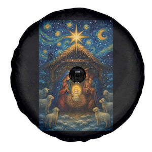 Jesus Christmas Spare Tire Cover Starry Night Nativity Scene Xmas TS14 Print Your Wear