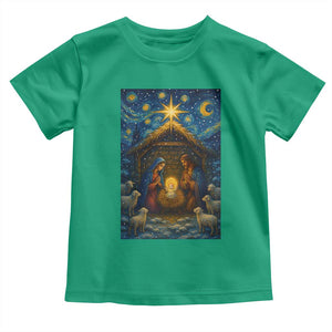 Jesus Christmas Toddler T Shirt Starry Night Nativity Scene Xmas TS14 Irish Green Print Your Wear