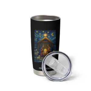 Jesus Christmas Tumbler Cup Starry Night Nativity Scene Xmas TS14 Print Your Wear