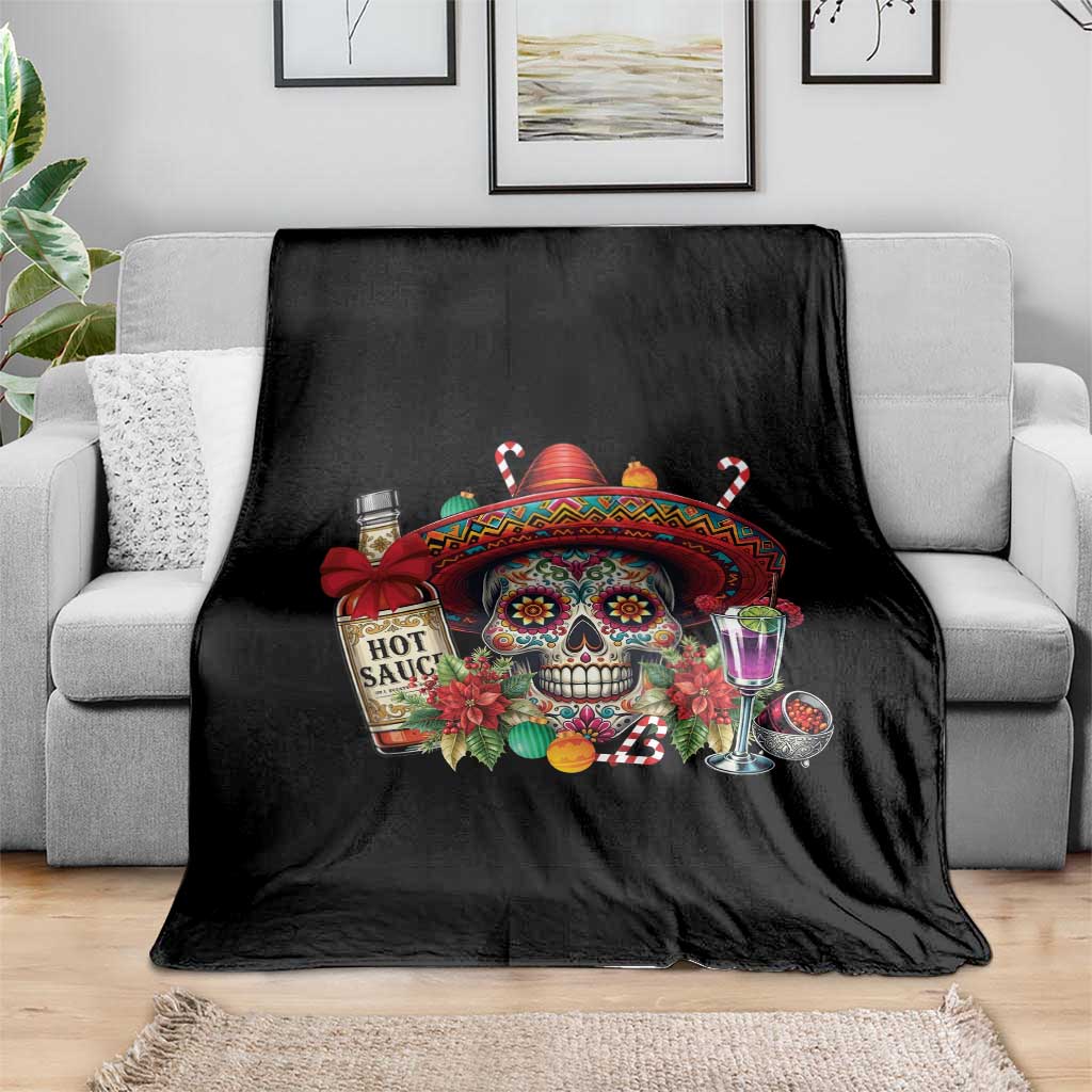 Cinco De Mayo Christmas Throw Blanket Mexican Sugar Skull Sombrero Tequila Party TS14 Print Your Wear
