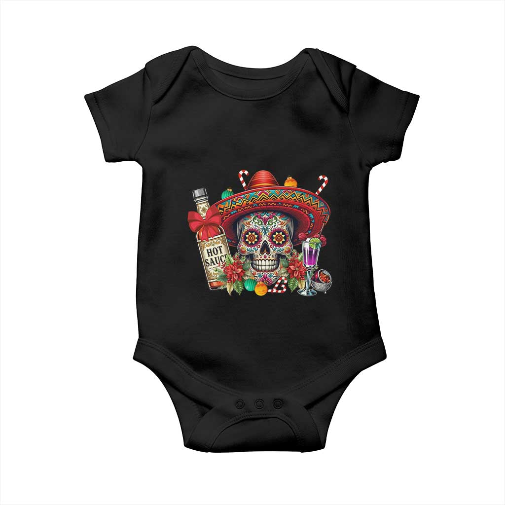 Cinco De Mayo Christmas Baby Onesie Mexican Sugar Skull Sombrero Tequila Party TS14 Black Print Your Wear