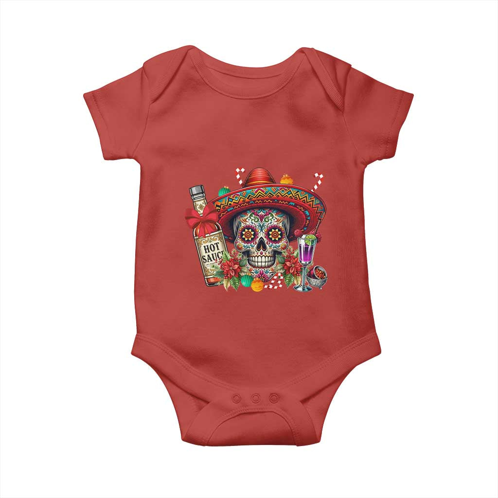 Cinco De Mayo Christmas Baby Onesie Mexican Sugar Skull Sombrero Tequila Party TS14 Red Print Your Wear