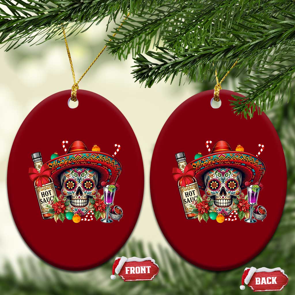 Cinco De Mayo Xmas Ceramic Ornament Mexican Sugar Skull Sombrero Tequila Party TS14 Print Your Wear
