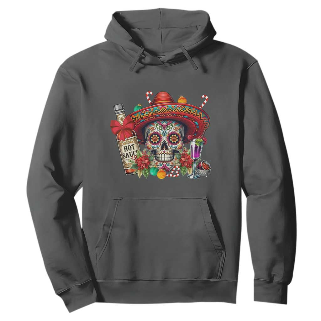 Cinco De Mayo Christmas Hoodie Mexican Sugar Skull Sombrero Tequila Party TS14 Dark Heather Print Your Wear