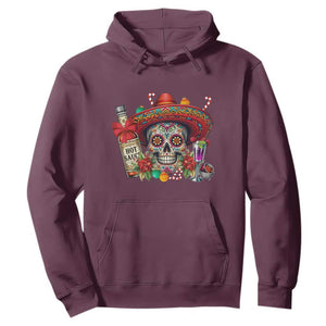 Cinco De Mayo Christmas Hoodie Mexican Sugar Skull Sombrero Tequila Party TS14 Maroon Print Your Wear