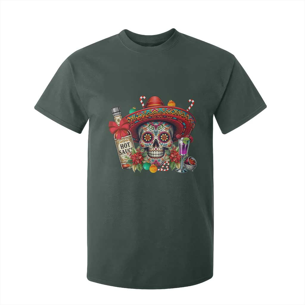 Cinco De Mayo Christmas T Shirt For Kid Mexican Sugar Skull Sombrero Tequila Party TS14 Dark Forest Green Print Your Wear