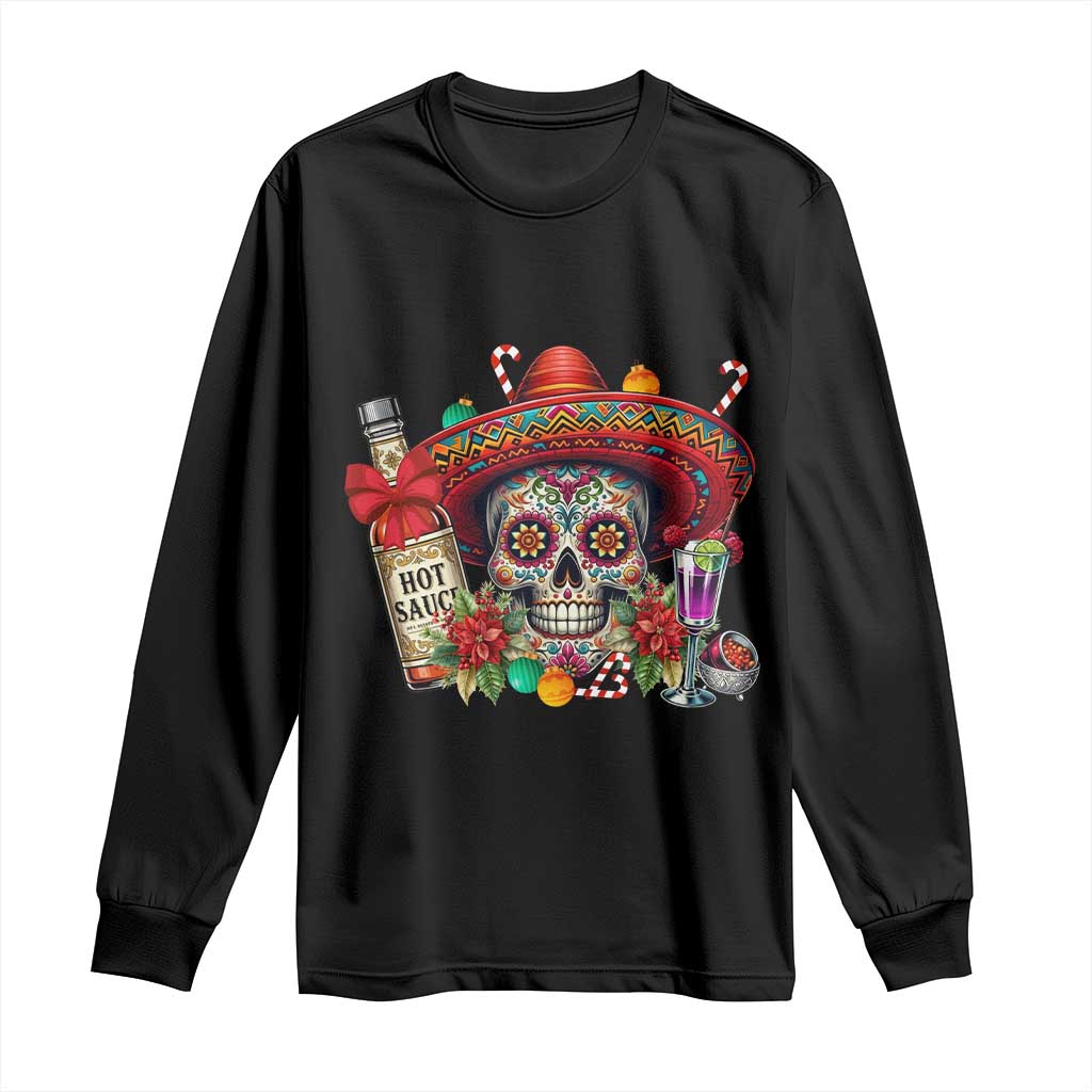 Cinco De Mayo Christmas Long Sleeve Shirt Mexican Sugar Skull Sombrero Tequila Party TS14 Black Print Your Wear