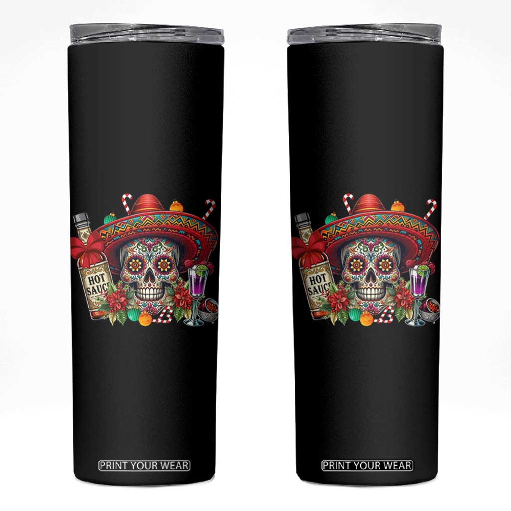 Cinco De Mayo Christmas Skinny Tumbler Mexican Sugar Skull Sombrero Tequila Party TS14 Black Print Your Wear