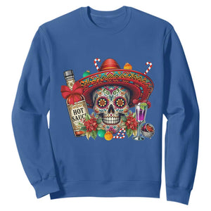 Cinco De Mayo Christmas Sweatshirt Mexican Sugar Skull Sombrero Tequila Party TS14 Royal Blue Print Your Wear
