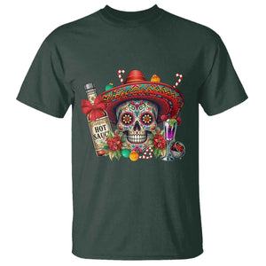 Cinco De Mayo Christmas T Shirt Mexican Sugar Skull Sombrero Tequila Party TS14 Dark Forest Green Print Your Wear