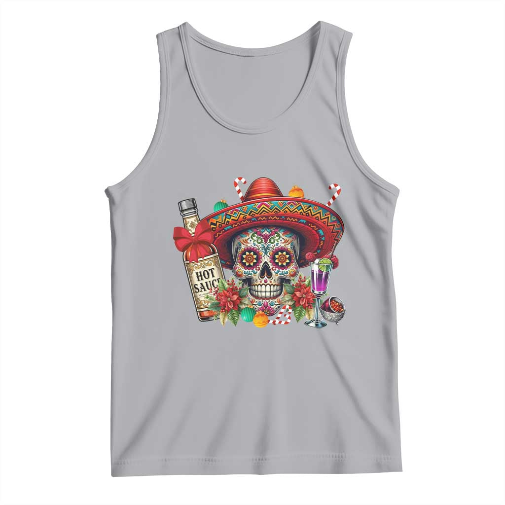 Cinco De Mayo Christmas Tank Top Mexican Sugar Skull Sombrero Tequila Party TS14 Athletic Heather Print Your Wear
