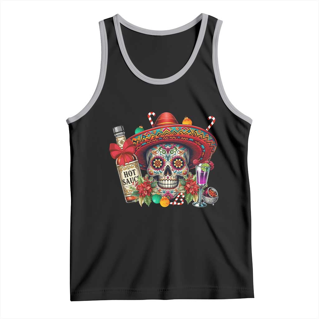 Cinco De Mayo Christmas Tank Top Mexican Sugar Skull Sombrero Tequila Party TS14 Black Athletic Heather Print Your Wear