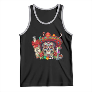 Cinco De Mayo Christmas Tank Top Mexican Sugar Skull Sombrero Tequila Party TS14 Black Athletic Heather Print Your Wear