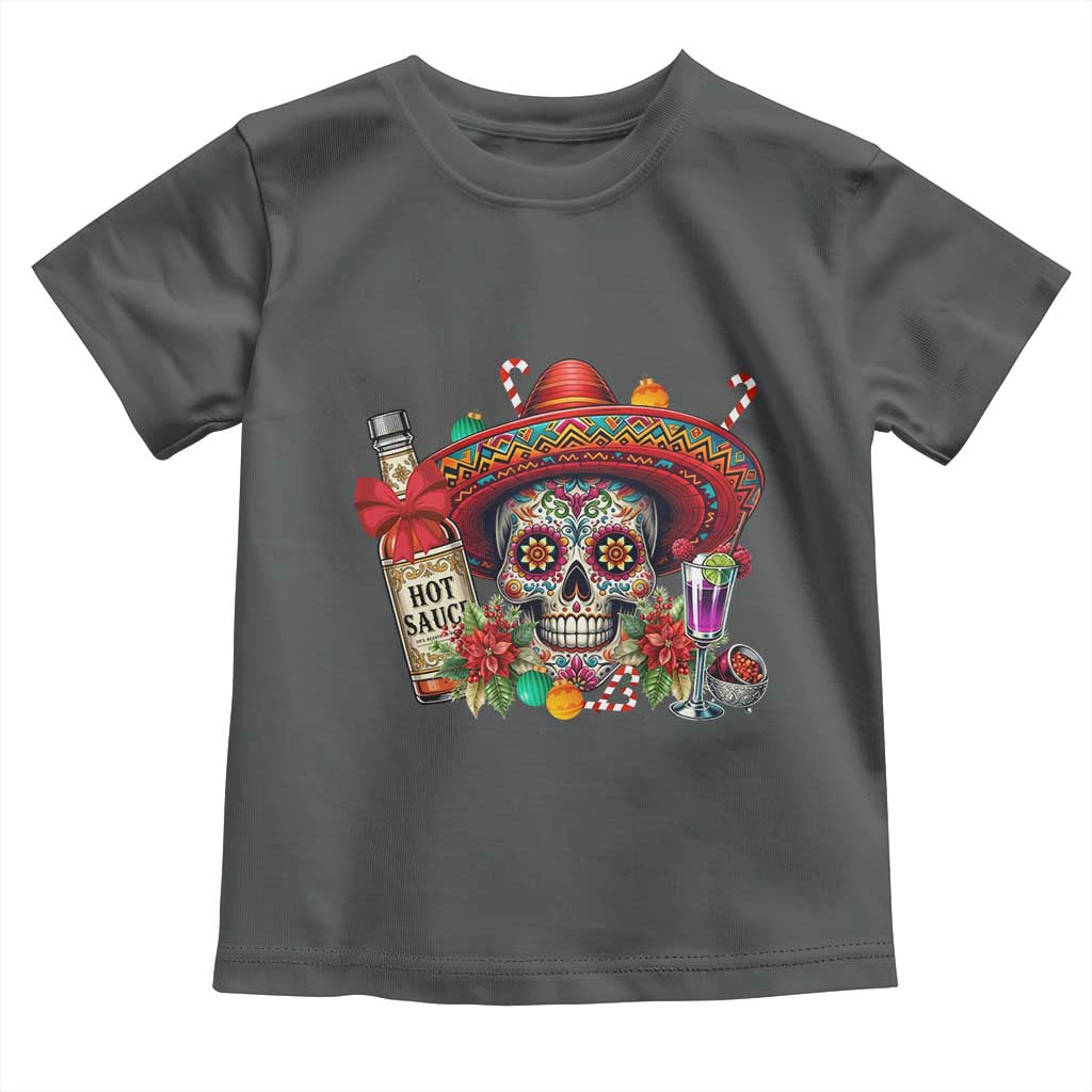 Cinco De Mayo Christmas Toddler T Shirt Mexican Sugar Skull Sombrero Tequila Party TS14 Dark Heather Print Your Wear