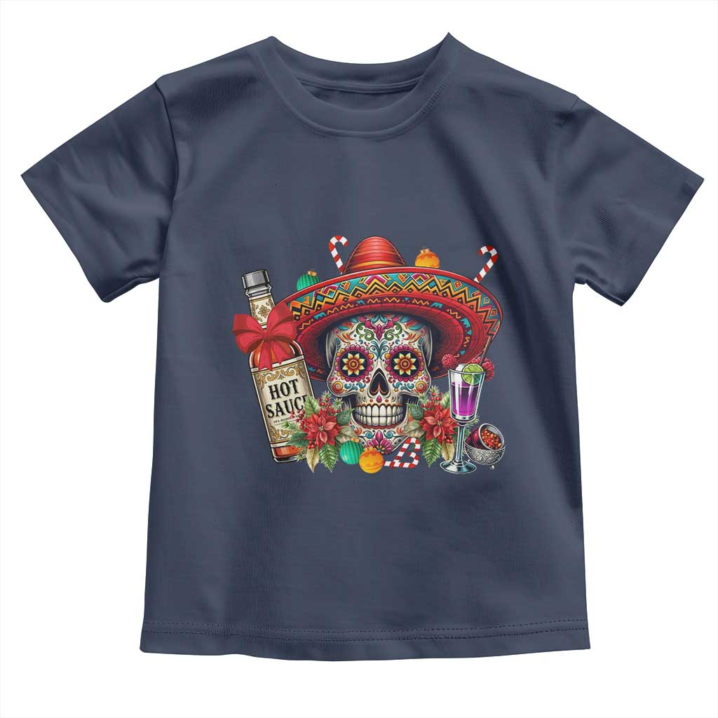 Cinco De Mayo Christmas Toddler T Shirt Mexican Sugar Skull Sombrero Tequila Party TS14 Navy Print Your Wear