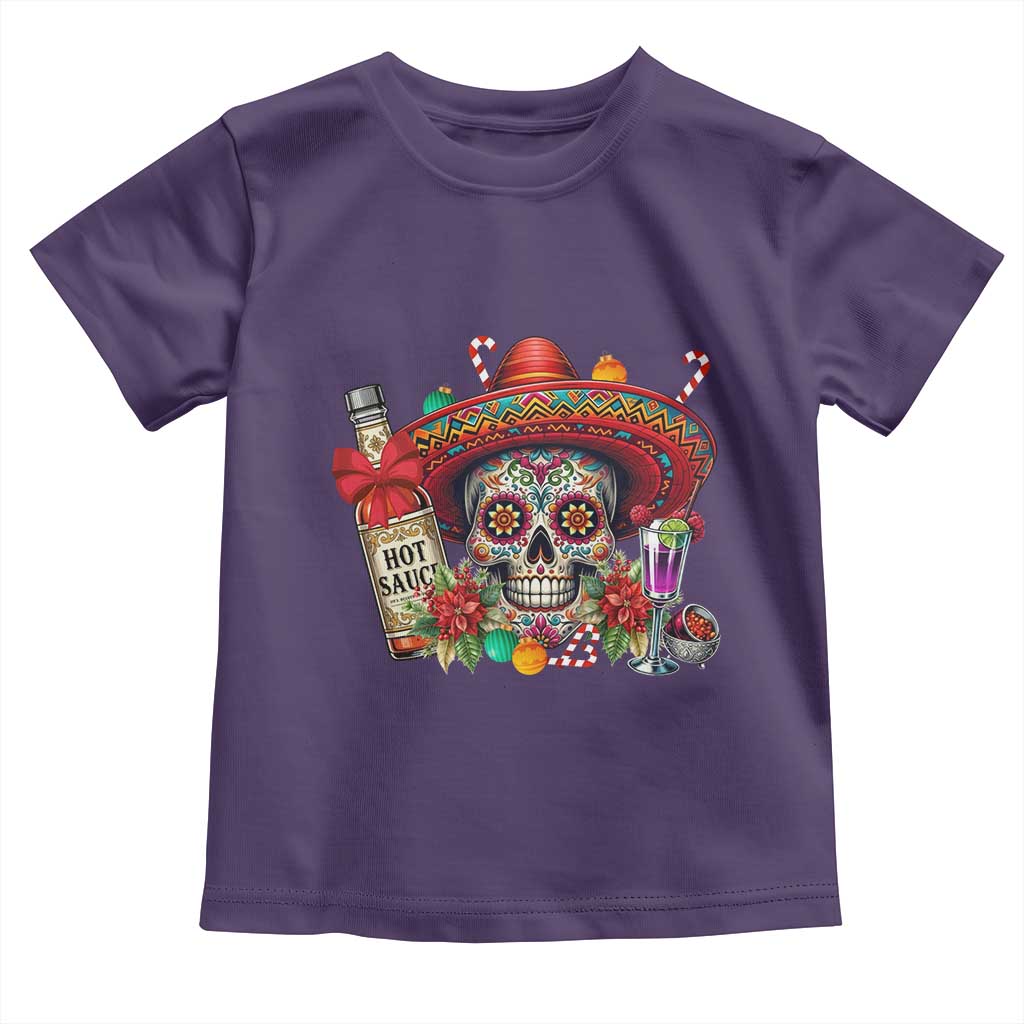 Cinco De Mayo Christmas Toddler T Shirt Mexican Sugar Skull Sombrero Tequila Party TS14 Purple Print Your Wear
