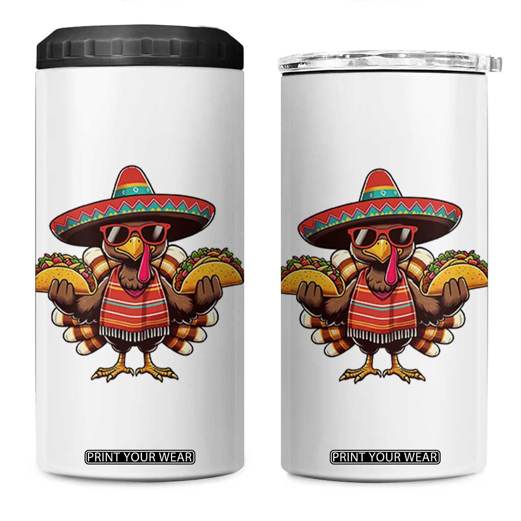 Funny Thanksgiving Turkey 4 in 1 Can Cooler Tumbler Taco Mexican Christmas TS14 One Size: 16 oz White Print Your Wear