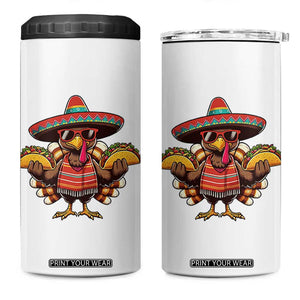 Funny Thanksgiving Turkey 4 in 1 Can Cooler Tumbler Taco Mexican Christmas TS14 One Size: 16 oz White Print Your Wear
