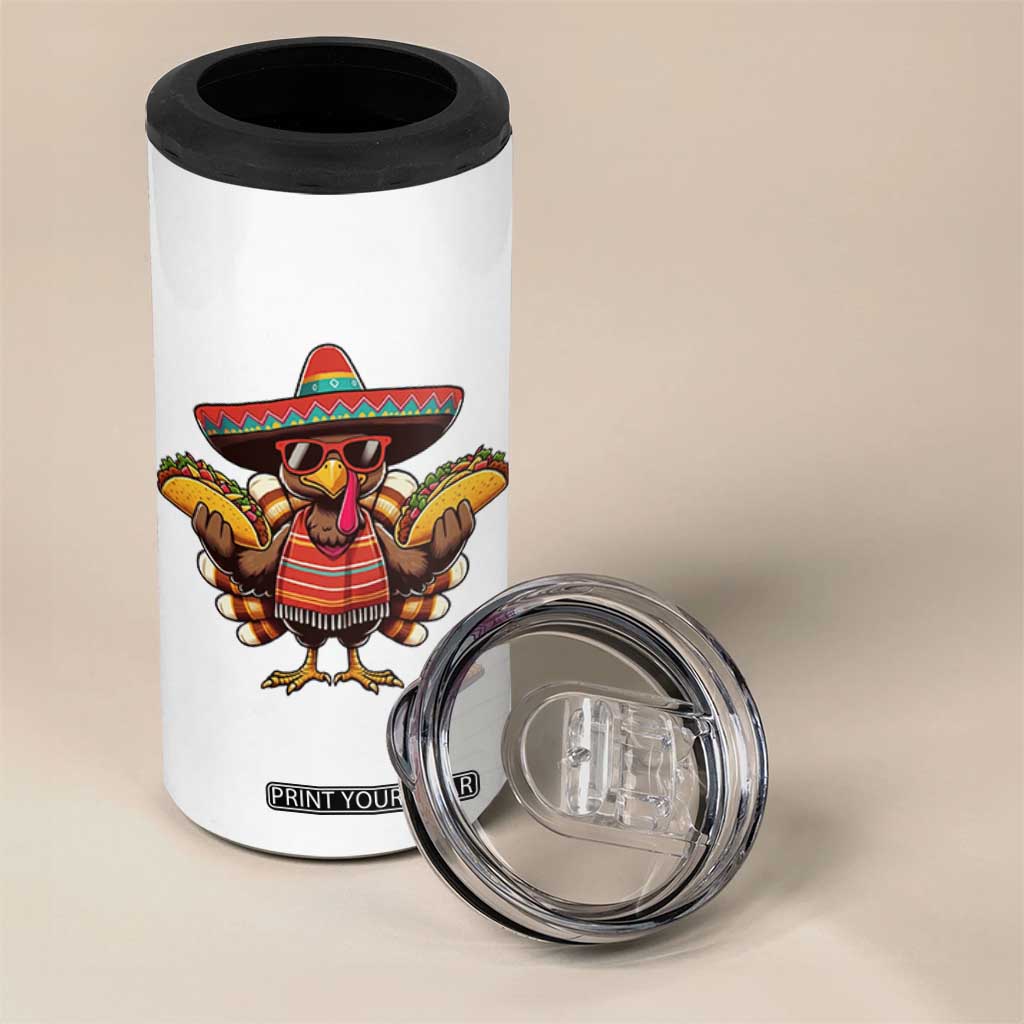 Funny Thanksgiving Turkey 4 in 1 Can Cooler Tumbler Taco Mexican Christmas TS14 Print Your Wear