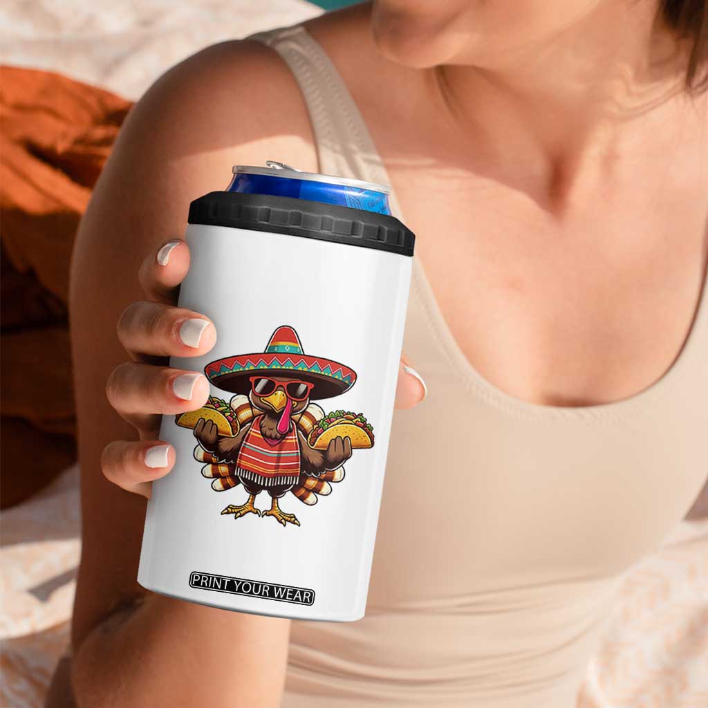 Funny Thanksgiving Turkey 4 in 1 Can Cooler Tumbler Taco Mexican Christmas TS14 Print Your Wear