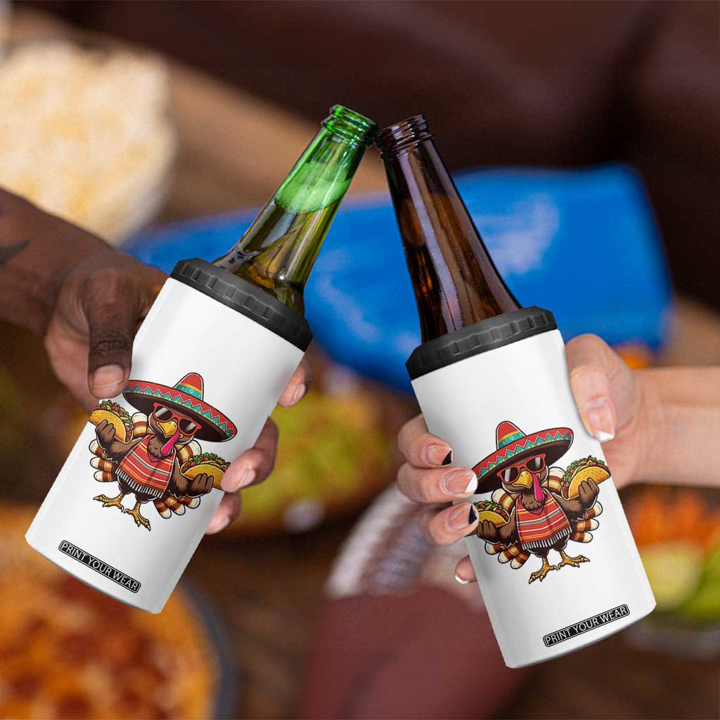 Funny Thanksgiving Turkey 4 in 1 Can Cooler Tumbler Taco Mexican Christmas TS14 Print Your Wear