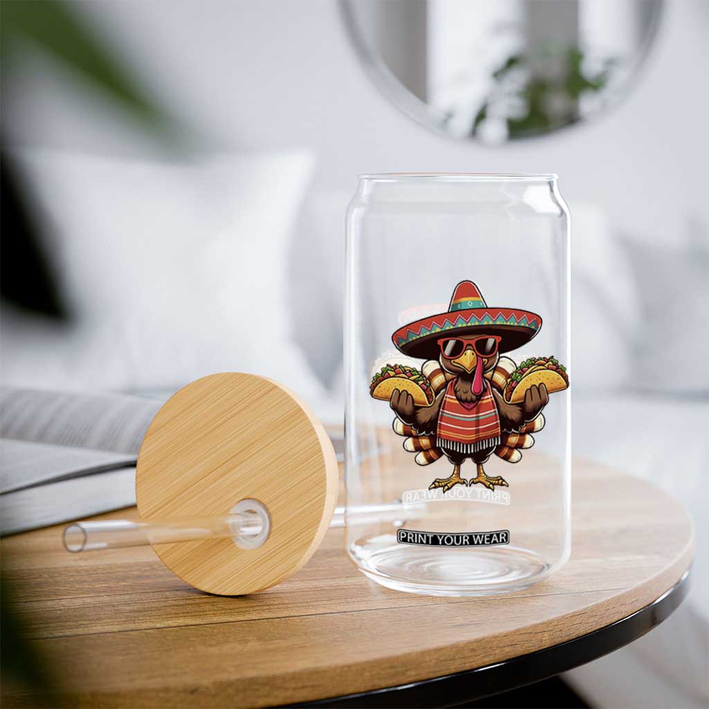 Funny Thanksgiving Turkey Glass Can Taco Mexican Christmas TS14 Print Your Wear