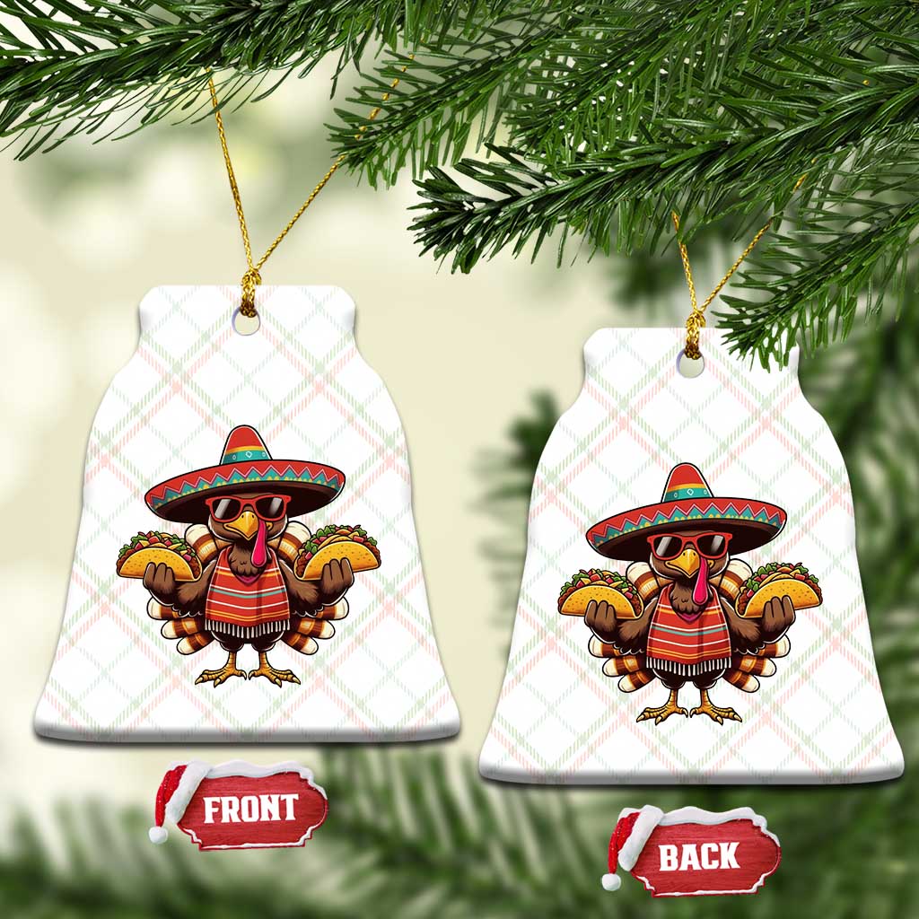 Funny Thanksgiving Turkey Ceramic Ornament Taco Mexican Xmas - Print Your Wear
