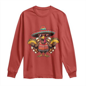 Funny Thanksgiving Turkey Long Sleeve Shirt Taco Mexican Christmas TS14 Red Print Your Wear