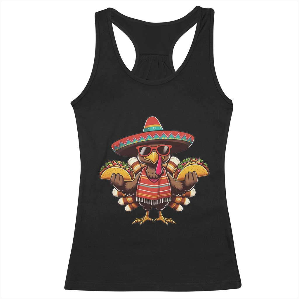 Funny Thanksgiving Turkey Racerback Tank Top Taco Mexican Christmas TS14 Black Print Your Wear